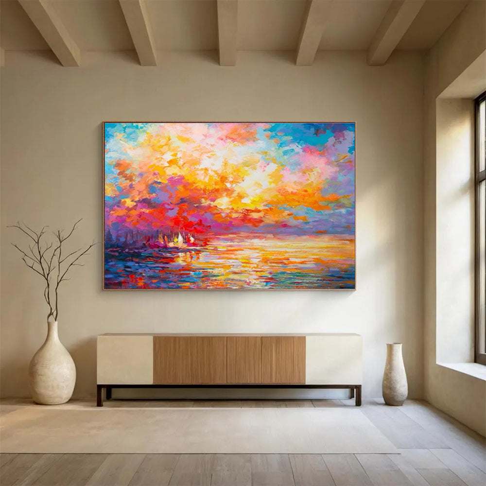 sunset scenic abstract canvas design 4
